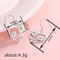 Daisy Heart Silver Tone Hook Earrings Polished Jewelry Accessory view 4