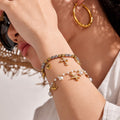 Ocean Charm and Cross Charm Bracelets in Two Metal Tones view 3