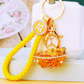 Jeweled Fortune Ingot Bowl Keychains with Four Fortune Loop Colors view 2