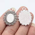 Beaded Oval Pendant Setting 13x18mm in Two Finishes view 1
