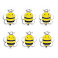 Yellow and Black Enamel Bee Charms in Gold and Silver Tones view 3