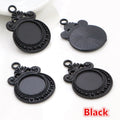 Floral Rim Round Bezel Pendant Trays in Two Antique Finishes view 4
