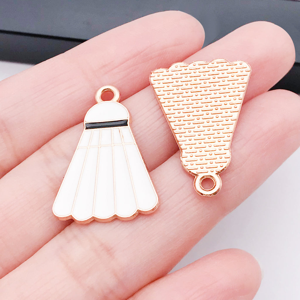 Zinc Alloy Badminton Racket Court Charm Pendant for DIY Bracelet Necklace Keychain