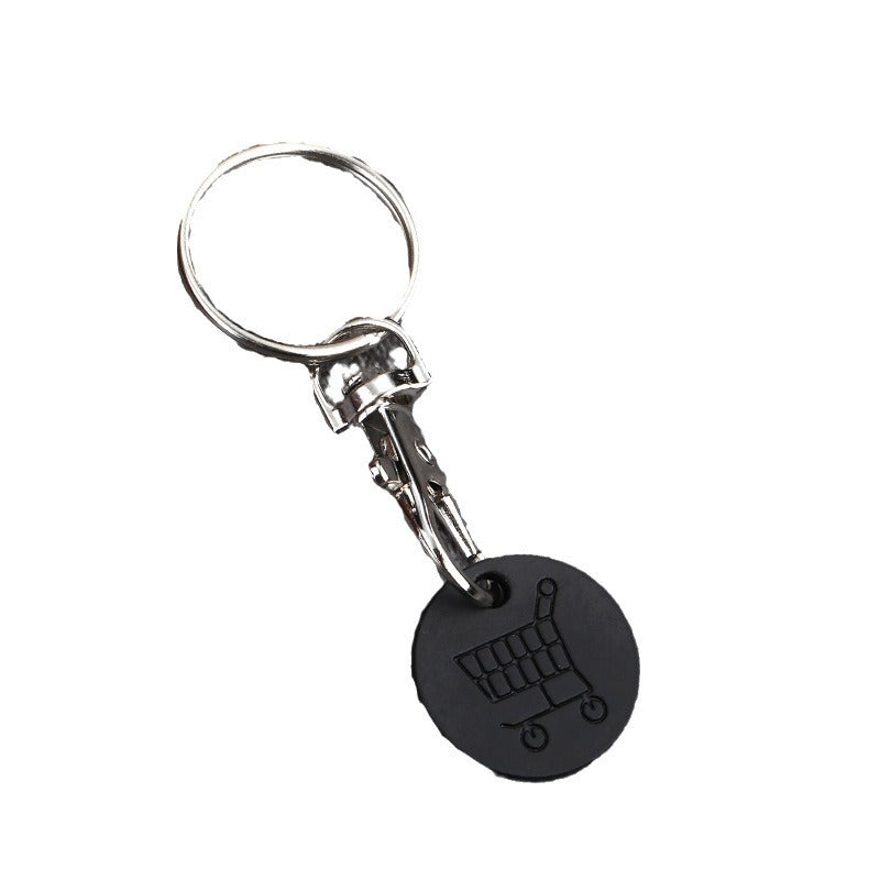 Shopping Cart Coin Token Metal Keychain with Lobster Clasp