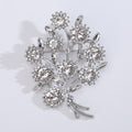 Rhinestone Flower Bouquet Brooch Clear Crystal Pin view 6