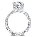Silver Tone Round Crystal Twisted Band Ring Statement Jewelry view 3