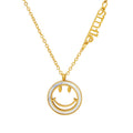 Gold White Shell Smiley Face Smile Letter Pendant Necklace view 5