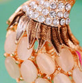 Jeweled Rooster and Hen Keychains with Bare Braided Wrist Loops view 3