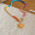 Colorful Beaded Flower Pendant Necklaces Statement Jewelry view 6