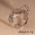 Silver Woven Leaf Openwork Band Marquise Clear CZ Fashion Ring view 4