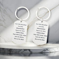White Dog Tag Islamic Blessing Quote Split Ring Keychain view 4