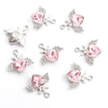 Winged Heart Crystal Metal Jewelry Charms, 14 Colorways view 11