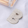 Bold Crystal Letter B Brooch with Silver Tone Setting view 4