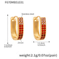 Double Row Crystal U Hoop Earrings in Seven Colorways view 11