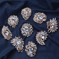 Assorted Clear Crystal Floral And Leaf Brooch Collection view 2