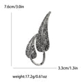 Crystal Looped Leaf Brooch In 2 Styles With Polished Metal Details view 7