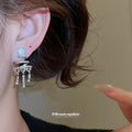 Mint Star Layered Tassel Stud Earrings In Two Tones view 3
