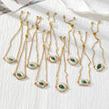 Gold Tone Peacock Feather Evil Eye Slider Bracelets in Nine Shapes view 5
