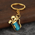 Golf Bag With Clubs Metal Keychain, Gold Or Silver Tone, 4 Styles view 3