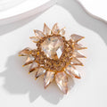 Gold Tone Flower Crystal Three Designs Metal Brooch Pin 5 x 5.5 cm view 5