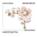 Floral Branch Crystal Brooch in Detailed Metal and Crystal Design view 4
