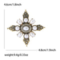 Antique Gold Silver Pearl Starburst Crystal Brooch Pins view 6