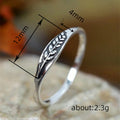 Antique Silver Wheat Leaf Embossed Band Ring Sizes 6-10 view 4
