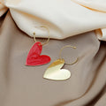 Marbled Heart Gold Tone Large Hoop Earrings in Three Colors view 7