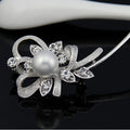 Red Black Flower Crystal Metal Brooch Pin for Jackets and Lapels view 2