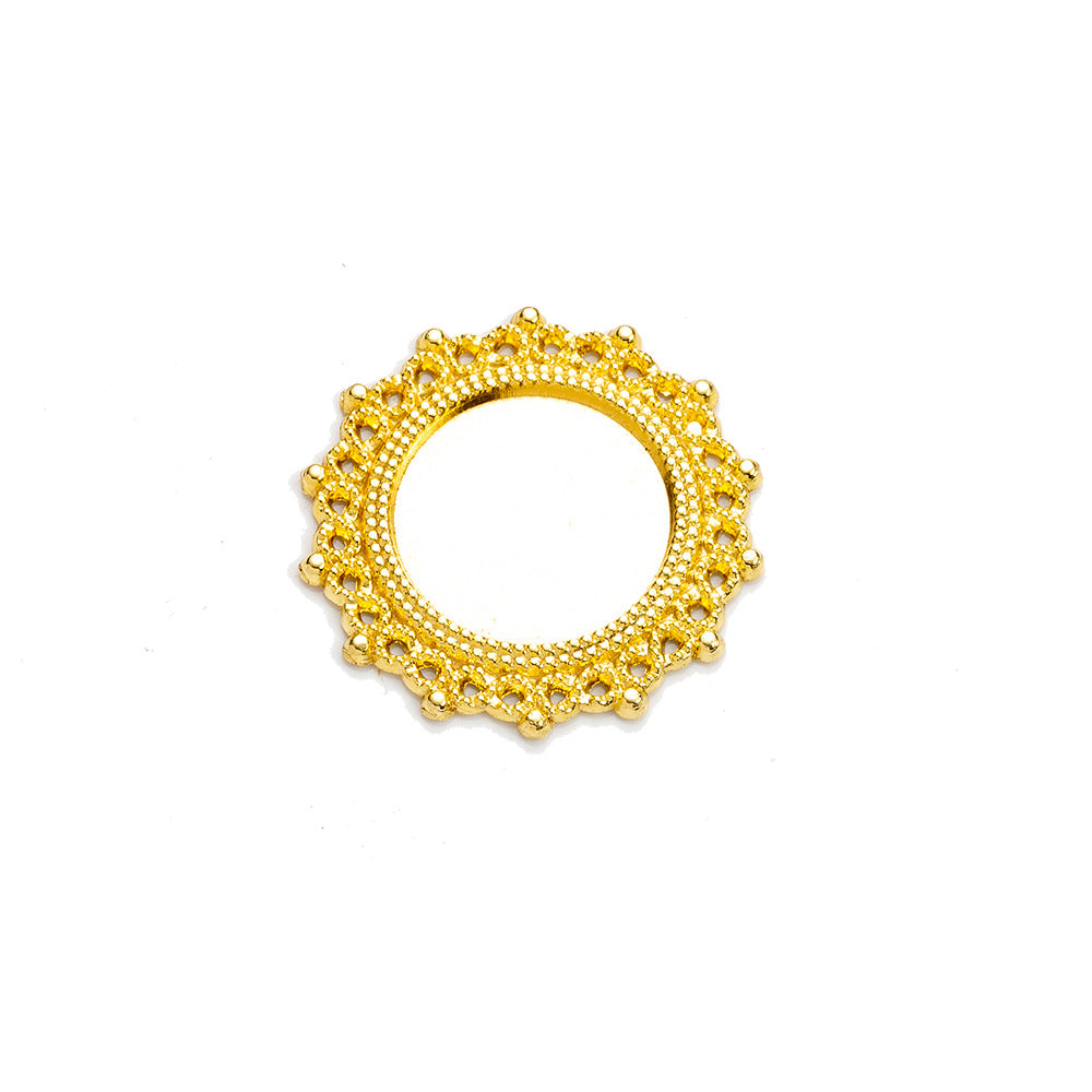 24mm Lace Edge Alloy Bezel Setting Pendant Tray for 14mm Cabochons