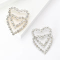 Open Heart Trio Brooch In Metal With Three Crystal-Lined Open Hearts view 1