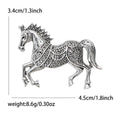 Filigree Crystal Horse Brooch In Silver And Antique Gold view 6