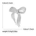 Textured Rope Bow Brooch Silver Gold Rhinestone Knot view 6