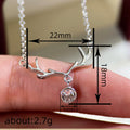 Deer Antler CZ Drop Pendant Necklace Silver Gold Rose Gold view 4