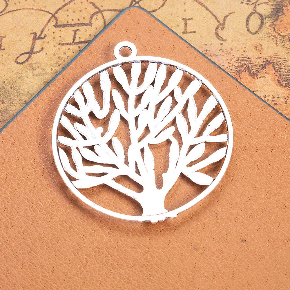 37mm Round Vintage Tree Alloy Pendant