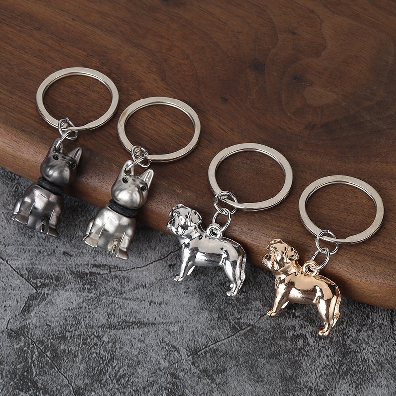 Minimalist Dog Keychain Zinc Alloy Bag Charm Accessory