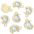 Pearl Moon and Star Metal Jewelry Charms, 10 Colorways view 6
