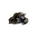 Black Layered Organza Bow Hair Claw With Crystal Triangle Details view 5