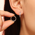 Gold Silver Zircon Paved Mini Huggie Hoop Earrings Pair view 3