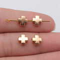 Dimensional Cross Small-Hole Metal Beads in Five Finishes view 4