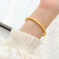 Matte Gold Solid Round Bangle Bracelet Smooth Thick Band view 4