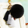Black-Pom Triple-Tassels