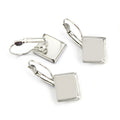 Square Leverback Earring Bezel Trays in Eight Finishes view 6