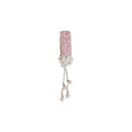 Pink Or White Crystal Chip Flower Hair Clip With Pearl Like Tassels view 5