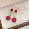 Gold Hook Wine Flocked Ball Wood Disc Geometric Drops view 3