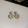 Square Cut Crystal Necklace Bracelet Stud Set Pieces view 10