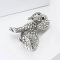 Crystal Dog Brooch In 2 Styles With Polished Metal And Decorative Details view 3