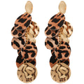 Leopard Disc and Gold Sequin Cascade Drop Earrings view 5