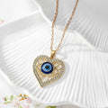 Rhinestone Blue Evil Eye Pendant Necklaces in Seven Shapes and Finishes view 9
