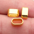 9.5x5.3x5mm 0.51g Bright Gold Zinc Alloy Smooth Oval Large Hole Beads for Bracelet Necklace Jewelry Making